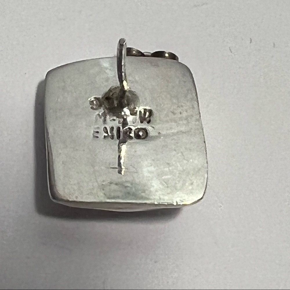 Sterling Puff Rectangle Square Earring - image 5